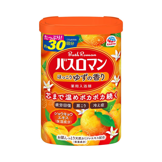 バスロマン　ほっこりゆずの香り 容量600G アース製薬 入浴剤