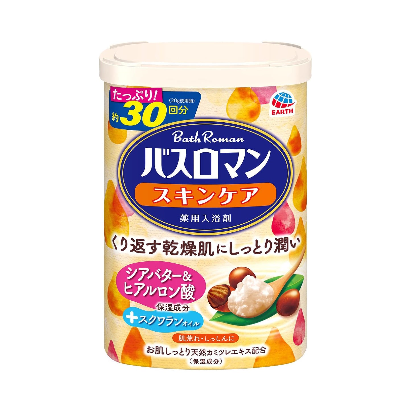 バスロマン　スキンケア　シアバター＆ヒアルロン酸 容量600G アース製薬 入浴剤