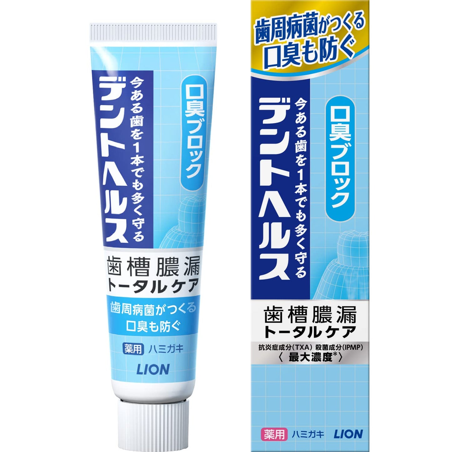 デントヘルス薬用ハミガキ　口臭ブロック　２８ｇ 容量28G×10点セット ライオン 歯磨き