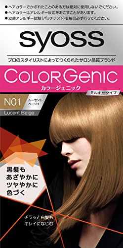 サイオス　カラージェニック　ミルキーヘアカラー　Ｎ０１　ルーセントベージュ 容量1個 ヘアカラー・白髪用