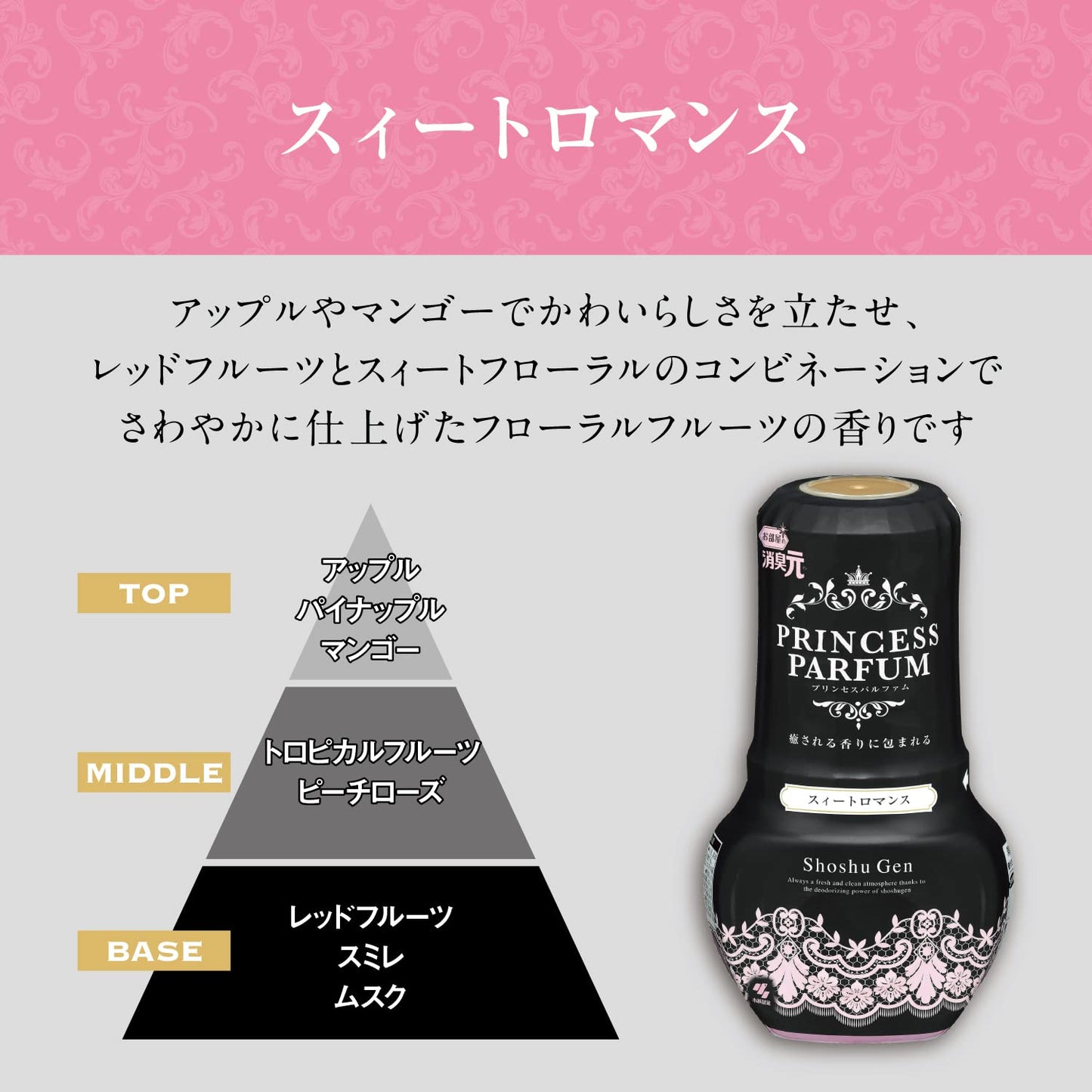 消臭元プリンセスパルファム　スィートロマンス 容量400ML 小林製薬 芳香剤・部屋用