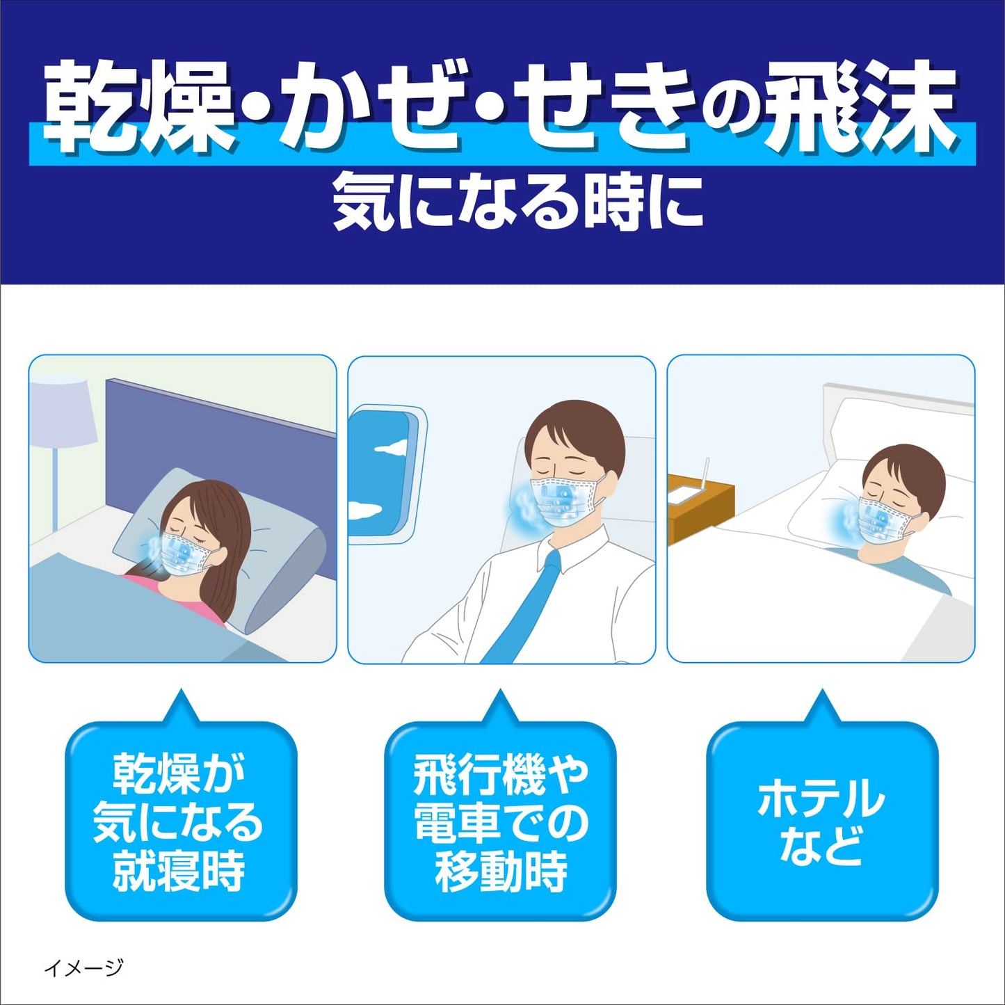のどぬ～るぬれマスク　就寝用立体タイプ　無香料　３セット 容量3個 小林製薬 マスク