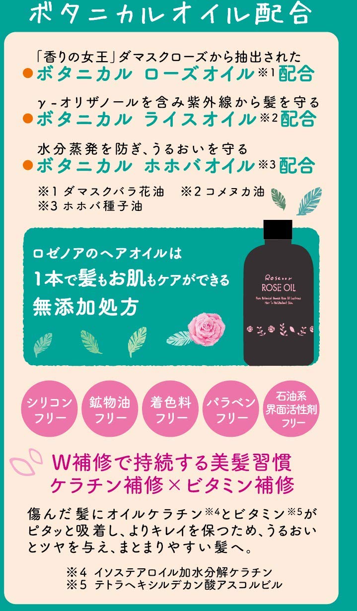 ロゼノアローズオイル　６０ｍｌ 容量60ML 黒ばら本舗 スタイリング