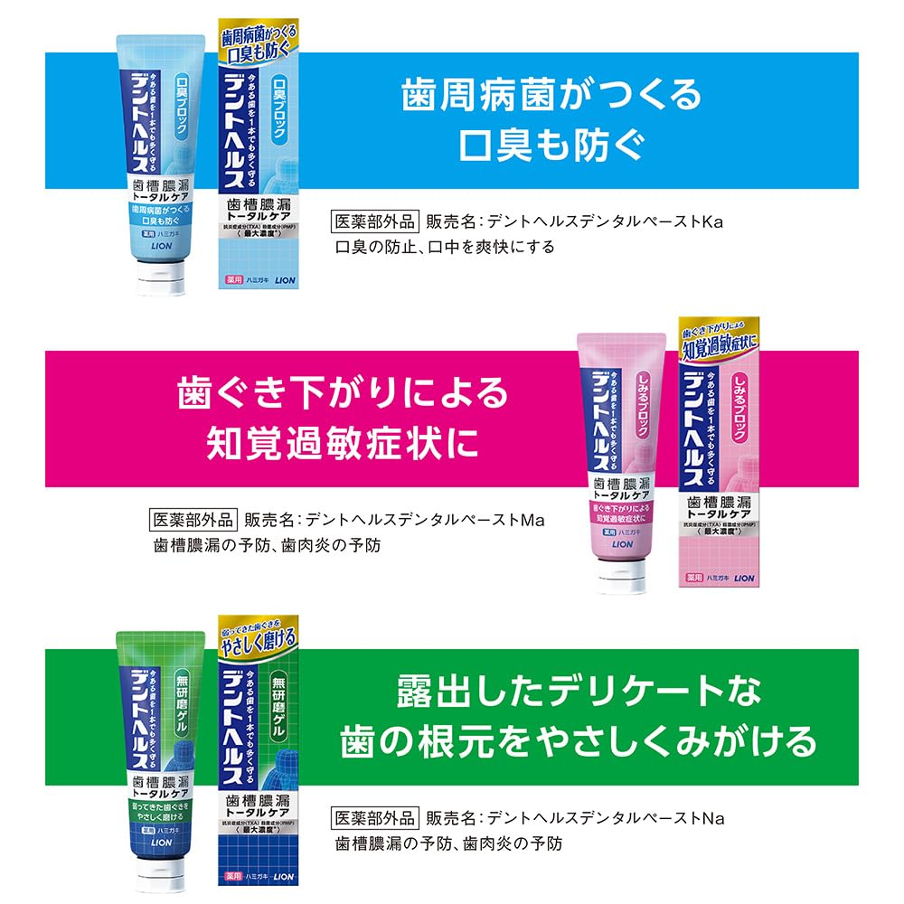 デントヘルス薬用ハミガキ　口臭ブロック　８５ｇ 容量85G ライオン 歯磨き
