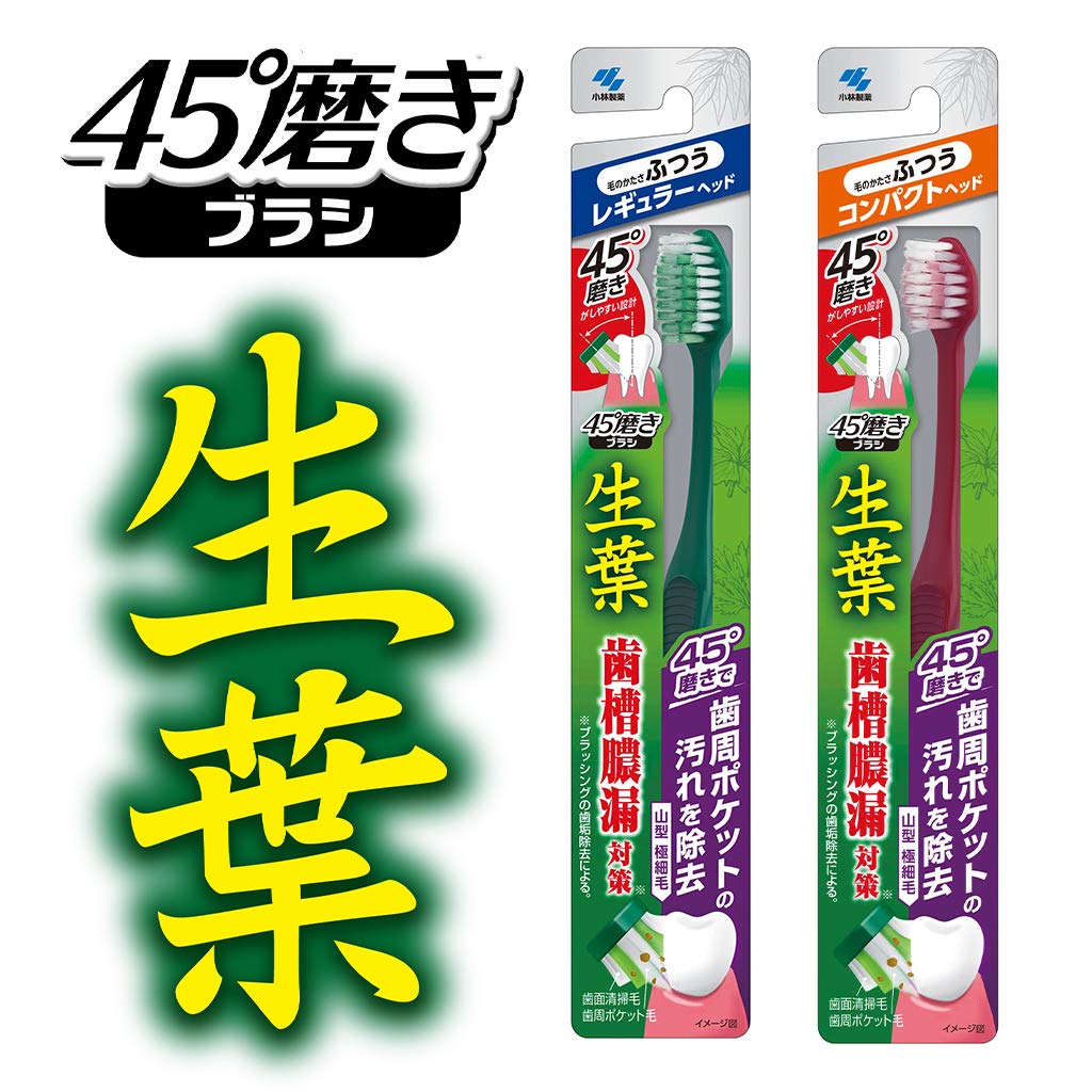 生葉45°磨きブラシ コンパクト ふつう 1本 容量1本 小林製薬 歯ブラシ