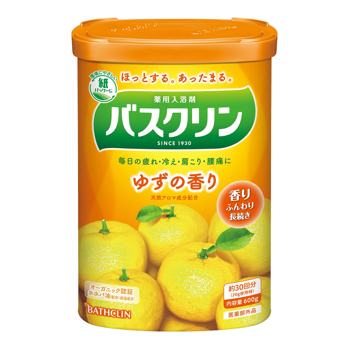 【まとめ買い】バスクリン　ゆずの香り　６００ｇ 容量600G×15点セット バスクリン 入浴剤