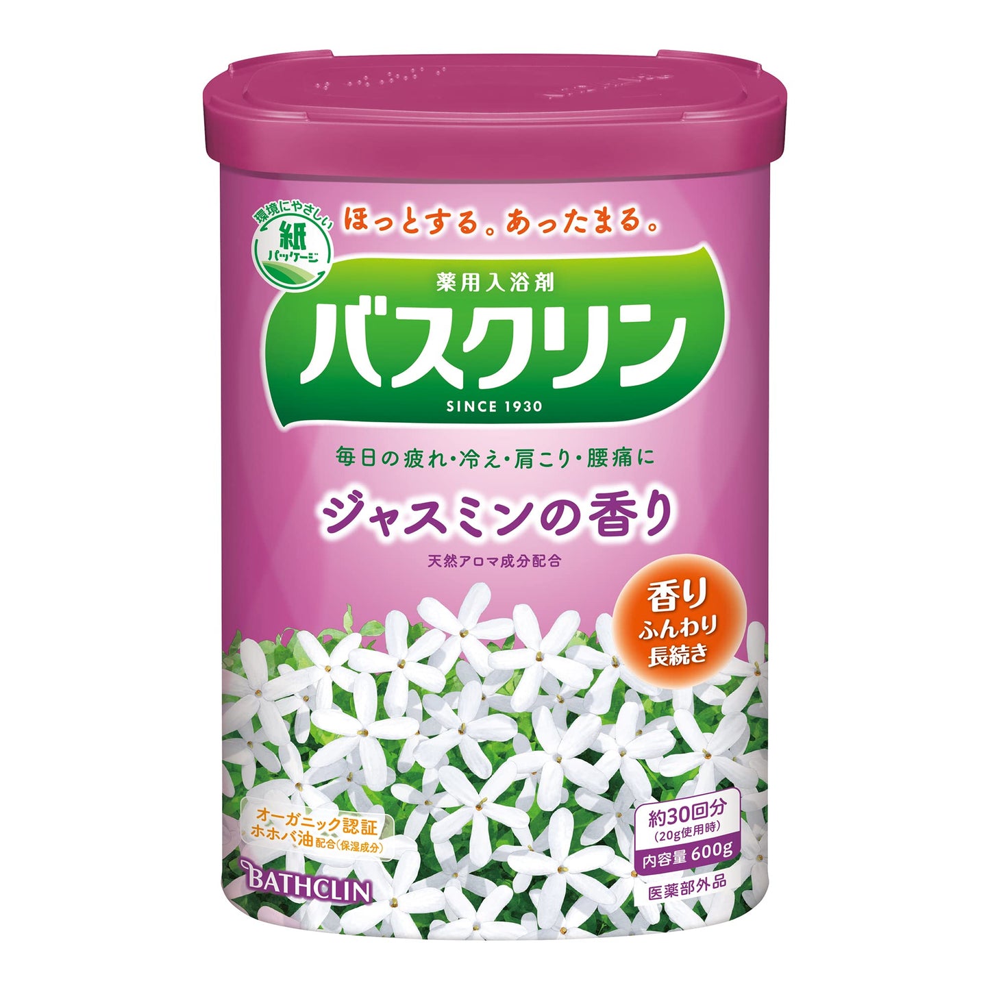 【まとめ買い】バスクリン　ジャスミンの香り　６００Ｇ 容量600G×15点セット バスクリン 入浴剤