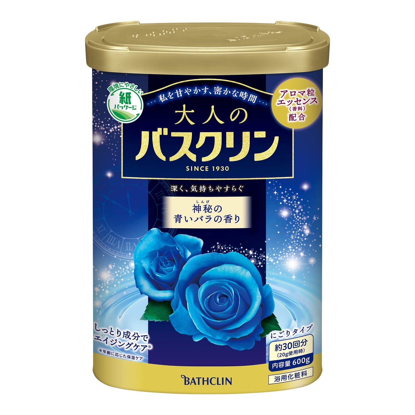 【まとめ買い】大人のバスクリン　神秘の青いバラの香り　６００Ｇ 容量600G×15点セット バスクリン 入浴剤