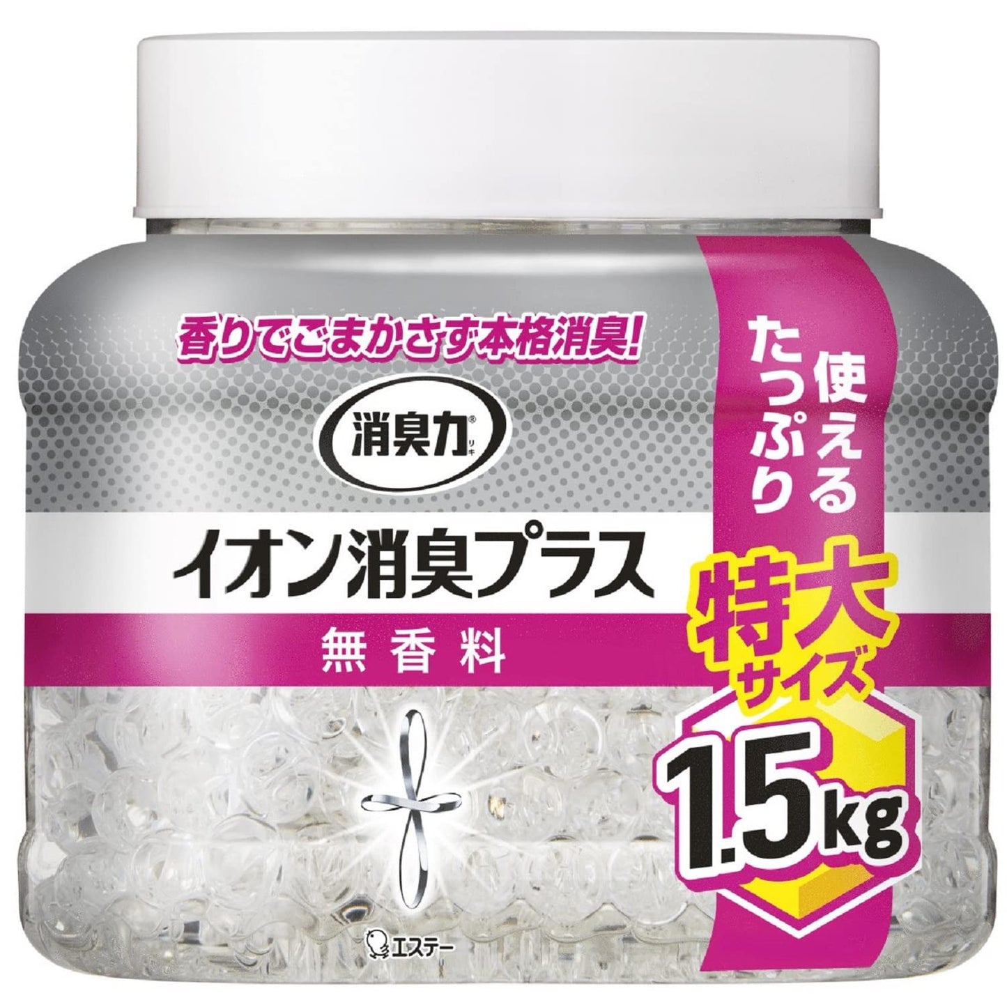 【まとめ買い】消臭力クリアビーズ　イオン消臭プラス　特大　本体　無香料 容量1500G×6点セット エステー 芳香剤・部屋用