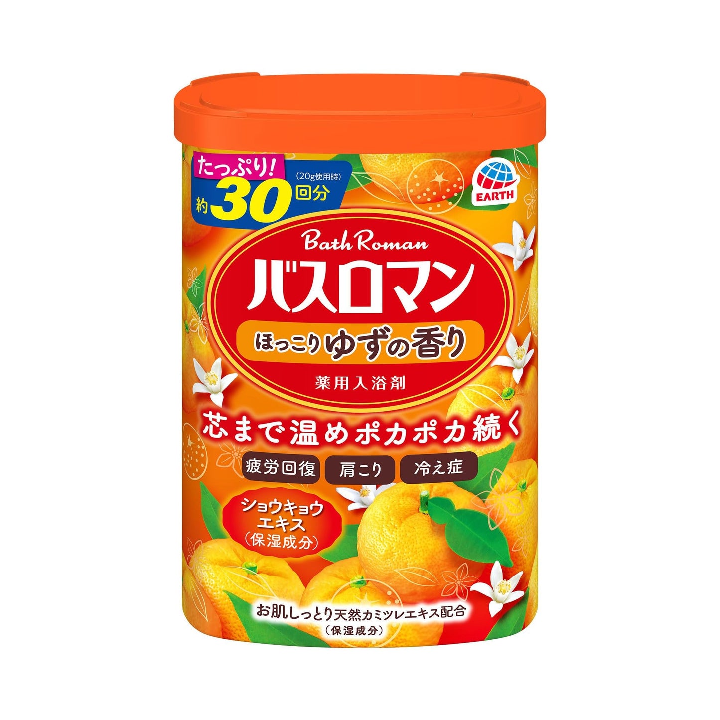 【まとめ買い】バスロマン　ほっこりゆずの香り 容量600G×15点セット アース製薬 入浴剤