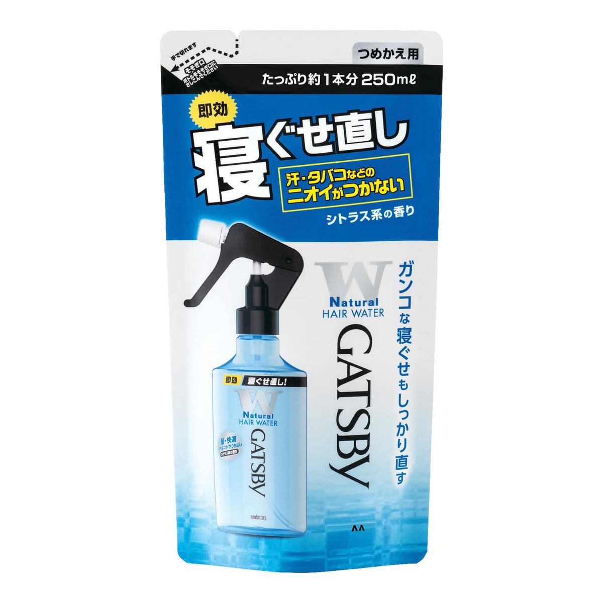 【まとめ買い】ギャツビー　寝ぐせ直しウォーター　つめかえ用 容量250ML×18点セット マンダム スタイリング