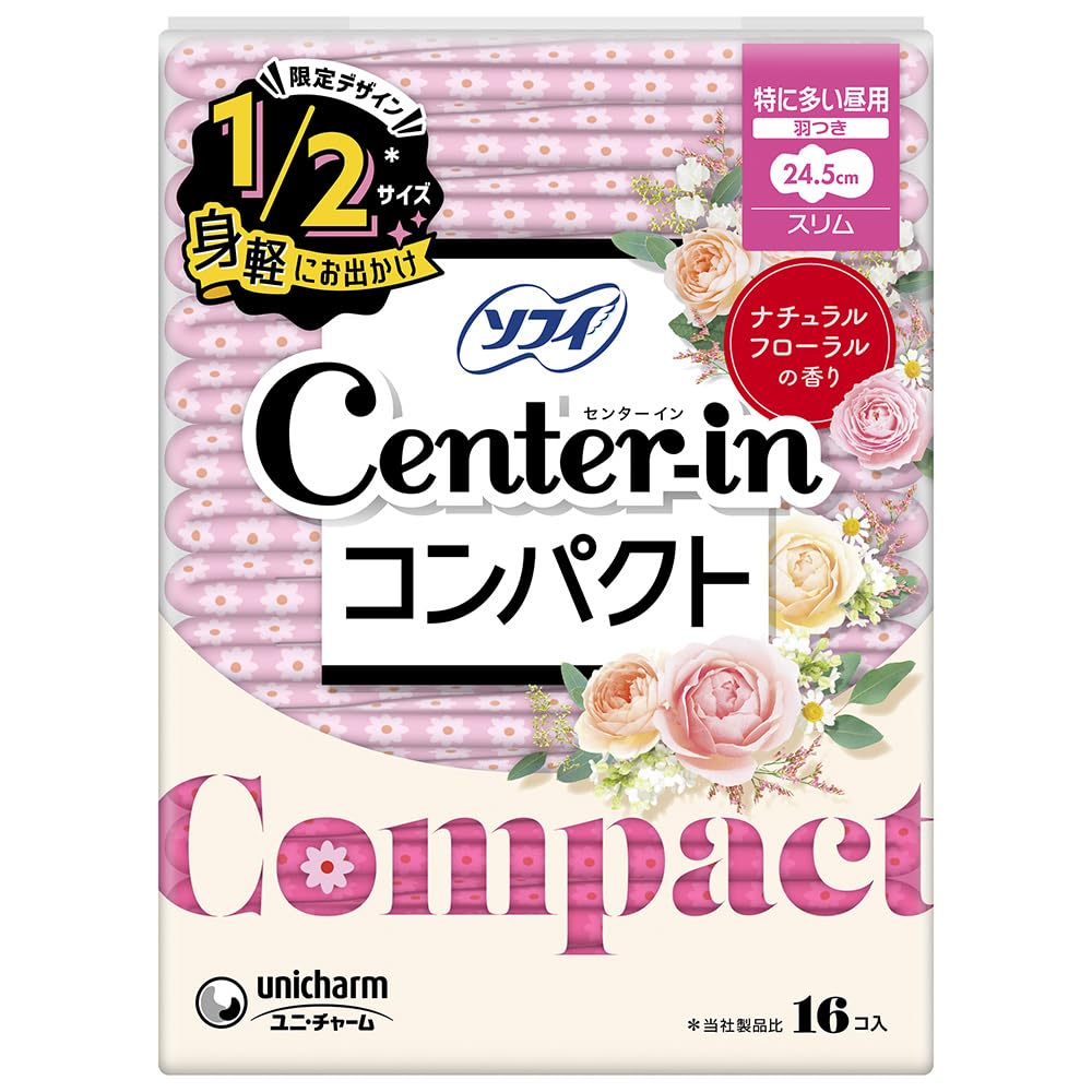【まとめ買い】センターインコンパクト1/2フローラル特に多い昼用16枚容量16枚×18点セット 生理用品