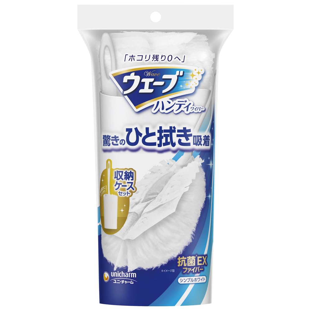 【まとめ買い】ウェ－ブハンディ本体＋1枚ケ－ス付スリム 白 容量1枚×12点セット フローリングシートクリーナー