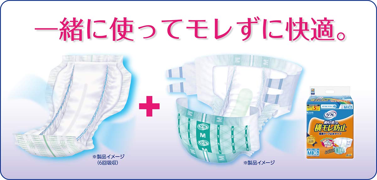 【まとめ買い】リフレ お肌のことを考えた1枚で一晩中安心パッド 6回吸収 26枚 容量26枚×4点セット 大人用オムツ