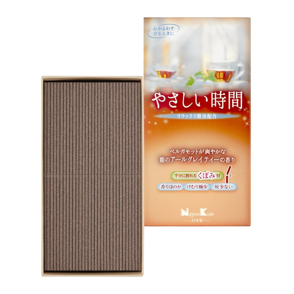 【まとめ買い】やさしい時間　朝のアールグレイティーの香り　バラ詰 容量1個×5点セット 日本香堂 お線香