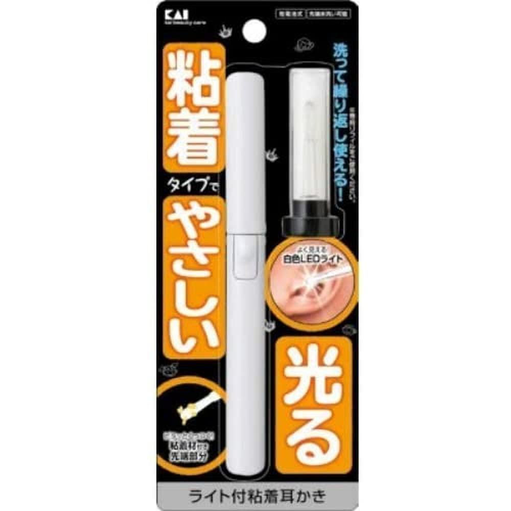 【まとめ買い】ＫＱ０２９２ライト付粘着耳かき 容量1本×10点セット 貝印 耳掃除・ツメきり