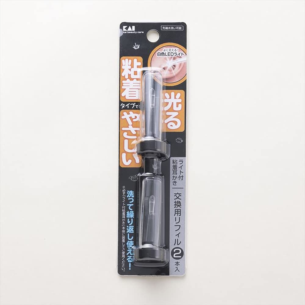 【まとめ買い】ＫＱ０２９３ライト付粘着耳かき　交換用リフィル２Ｐ 容量2個×12点セット 貝印 耳掃除・ツメきり