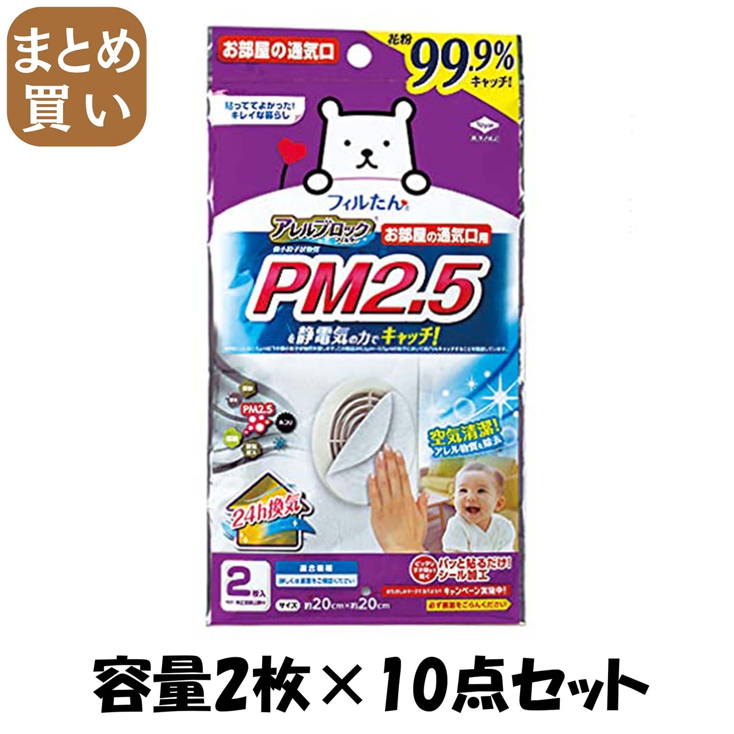 【まとめ買い】アレルブロックフィルターＰＭ２．５対応 容量2枚×10点セット 東洋アルミ フィルター