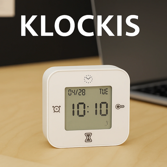 ＜ホワイト＞KLOCKIS クロッキス 4-in-1 ミニクロック イケア IKEA 時計/温度計/アラーム/タイマー 時計(ホワイト時計)