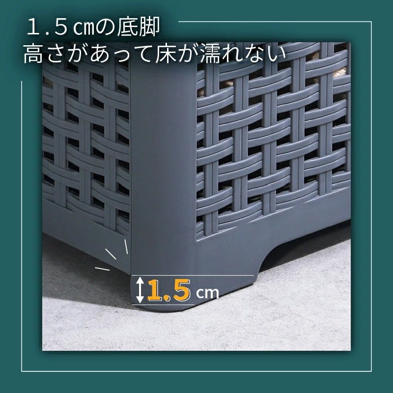 【グレー　L(63×34×44cm)】ランドリーバスケット 折りたたみ スリム 大容量 M L 便利 フォールディングバスケット 洗濯かご おしゃれ モダン 北欧 シンプル カゴ ランドリー収納 洗面所