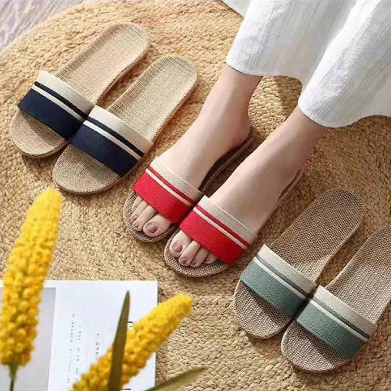 【色お任せ /LMサイズ】スリッパ 麻素材