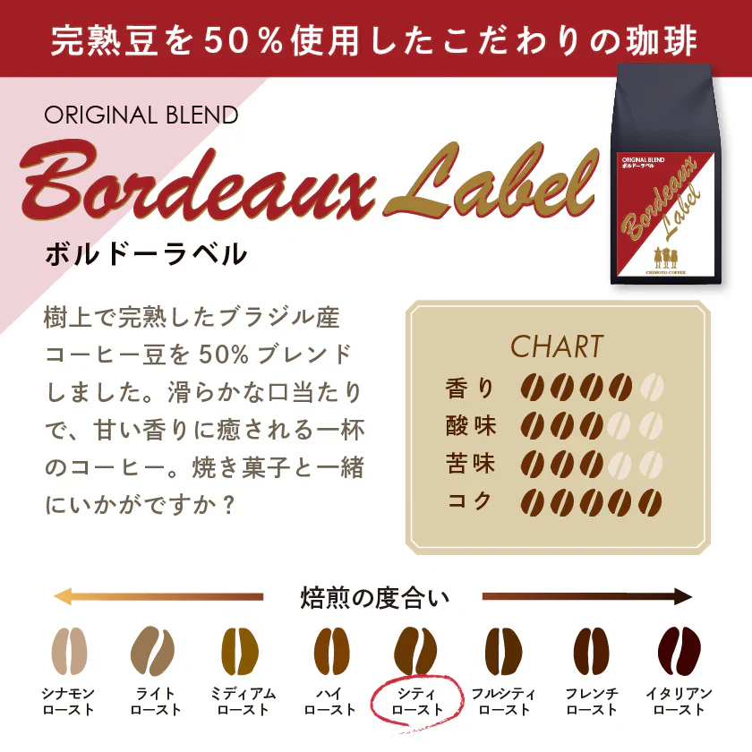 コーヒー専門店 レギュラーコーヒー ボルドーラベル 120g×3袋【360g】【粉】