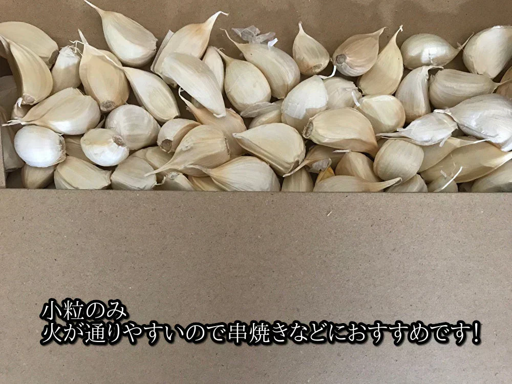 【わけあり品】青森県産ホワイト六片種にんにく バラ　小粒のみ 1kg(500g×2)【高糖度】