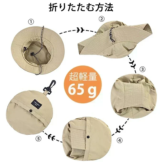 【ネイビー】UVカット帽子 撥水加工 パッカブル 折りたたみ帽子 コンパクト収納 小さく畳める レディース メンズ ユニセックス 熱中症対策 保冷剤ポケット付き 日除け帽子 アウトドア 旅行 携帯用 日焼け防止 軽量 エコバッグ型帽子 夏用 帽子