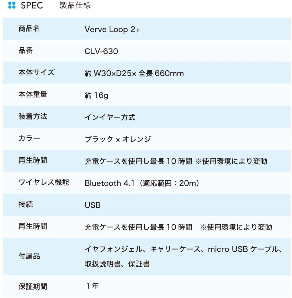 超軽量防水ワイヤレスイヤホン モトローラ Motorola Verve Loop2+ CLV-630【エコ得】