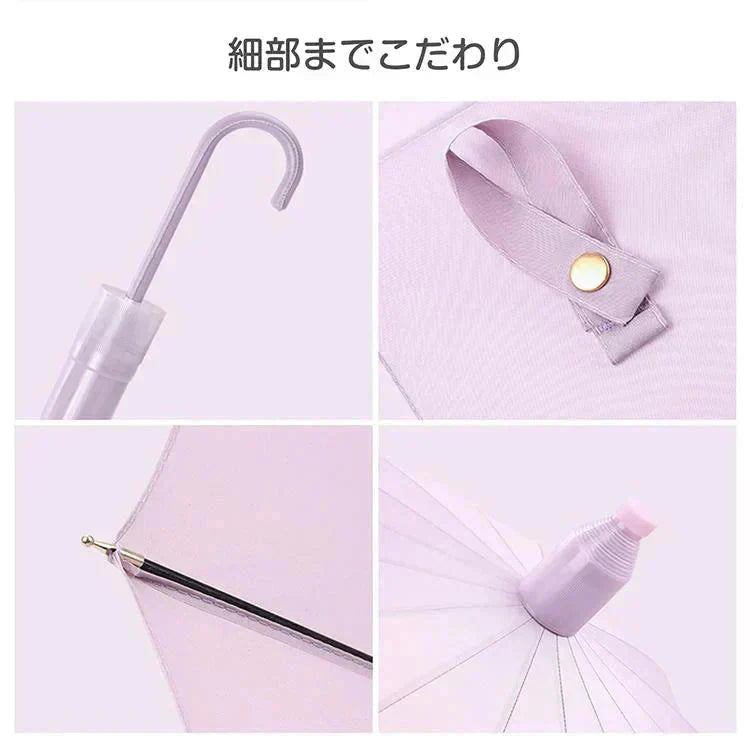 スライドケース長傘 「グレー」 晴雨両用 16本骨 撥水カバー付き 耐強風 撥水 梅雨対策 メンズ レディース おしゃれ ジャンプ 便利 機能 車 電車 プレゼント