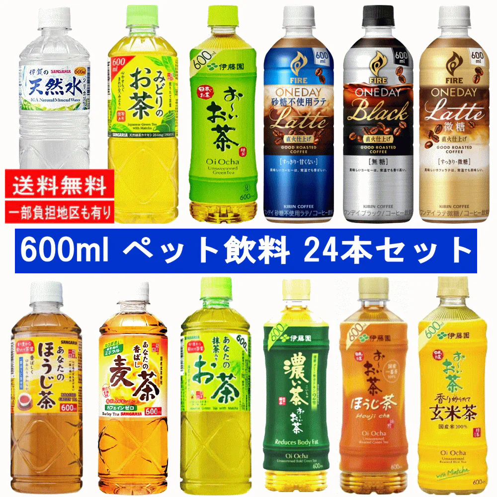 キリンビバレッジ 伊藤園 サンガリア 三大メーカー600ml ペットボトル 大集合 24本セット