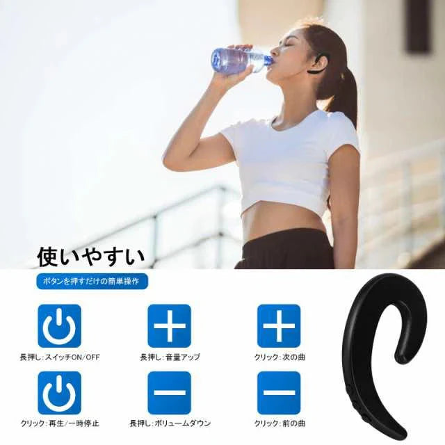 当日発送 レッド 耳掛け式 イヤホン Bluetooth 片耳 ブルートゥース 超軽量 IPX7防水 ノイズキャンセリング 自動ペアリング マイク内蔵 ハンズフリー通話 w241C(ホワイト)