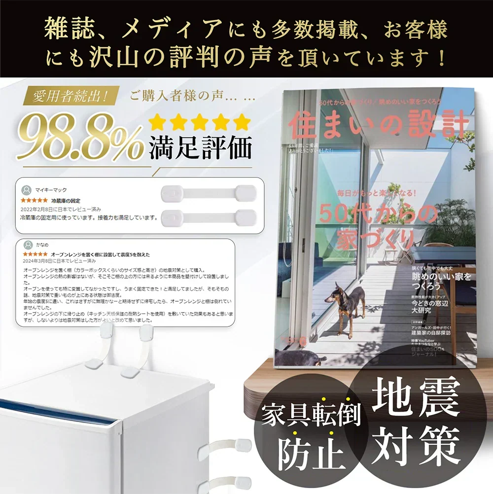 特別割引【緊急時に役立つ】＼6個セット／ロック 防災ロック 地震対策 防災グッズ 防災用品 とびらロック 地震対策 ベビーガード ドアロック 子供指はさみ防止 ドアロック 角対応 引き出しロック 赤ちゃん いたずら防止 地震対策 引き戸 食器棚 安全ロック 冷蔵庫ドア 耐震グッズ 自動でロック 地震 防災グッズ 吊戸棚用 耐震ロック