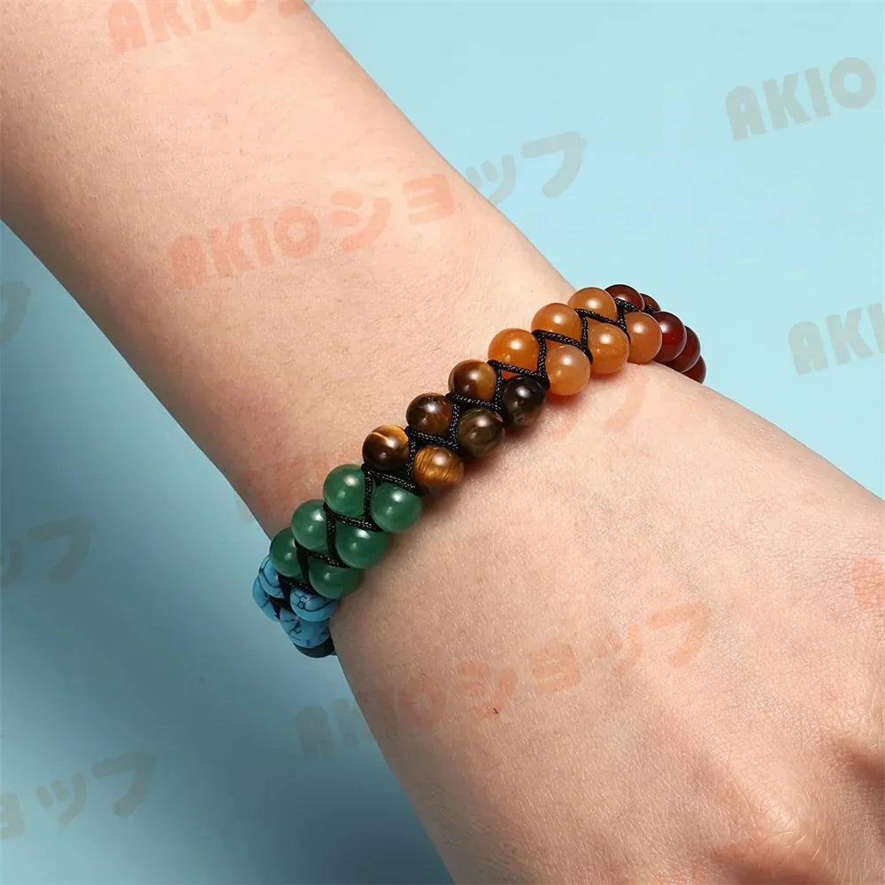 即納商品 パワーストーン ブレスレット ブレス 金運 癒し 恋愛 幸運 天然石  瑪瑙 ターコイズ s158