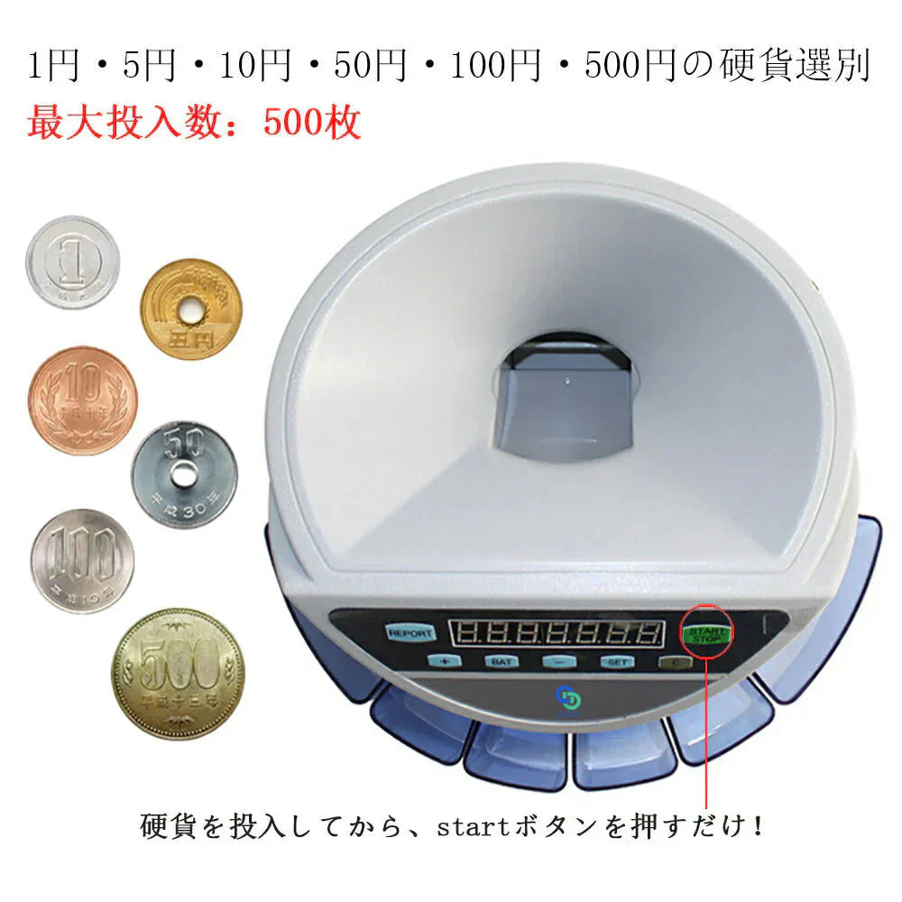高速コインカウンター 茶色 日本語説明書付 硬貨計数機 マネーカウンター コインソーター 硬貨カウンター自動計算コインカウンター 送料無料 正規品PSE認証
