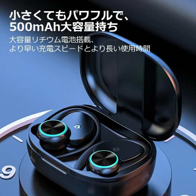 イヤホン 耳を塞がない ワイヤレス bluetooth 5.3 ランニング オープンイヤー ワイヤレスイヤホン ジョギング イヤーカフイヤホン 耳掛け式 マイク 高音質 w602C(ピンク)