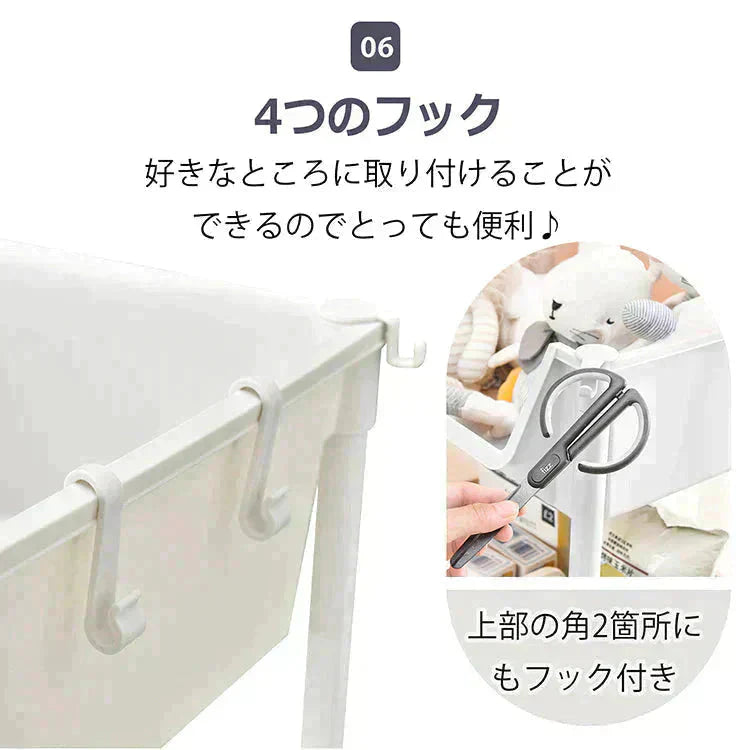 キッチンワゴン 「ベージュ」 収納棚 収納ワゴン 収納ラック 本棚 おしゃれ キャスター付き 組立簡単 収納カート 小物 台所 洗面所 軽量 組替可能 4段