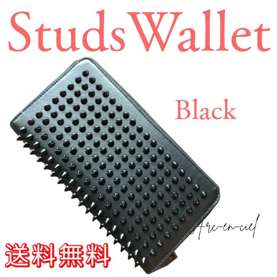 スタッズ　長財布　ブラック　トゲトゲ　スパイク