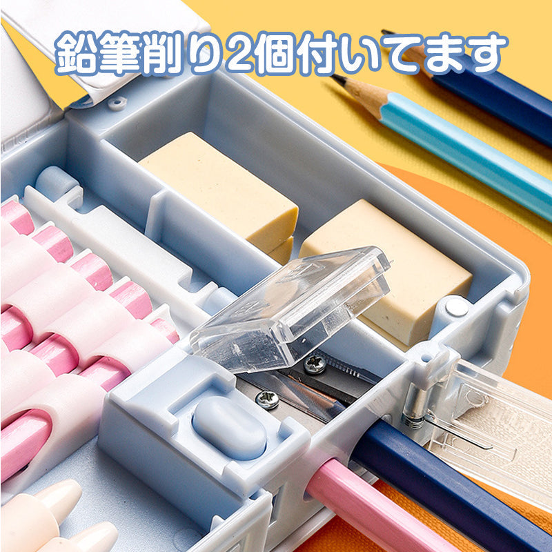 小学生筆箱 くま 両面開き 箱型 ペンケース ふでばこ 可愛い マグネット式 ソフト 小学校 入学祝い 入学準備 イラスト おしゃれ 色選べる 人気 流行り 女の子 男の子