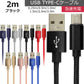 【2ｍ】【ブラック】充電ケーブル type-c 1m 1.5m 2m 3m 0.25m 0.5m タイプC Type-C USB 充電コード 充電器 高速充電 android アンドロイド データ転送 iPhone 15 / iPad Pro / Xperia XZs / Xperia XZ / Xperia X compact / Nexus 6P / Nexus 5X 等
