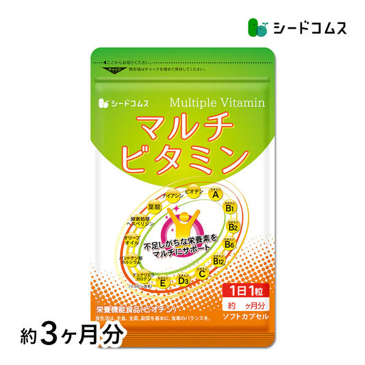 マルチビタミン《約3ヶ月分》ネコポス送料無料　サプリ/サプリメント/ビオチン/ビタミンサプリ/ ミネラル 葉酸 ナイアシン ビオチン パントテン酸 レシチン【大容量】