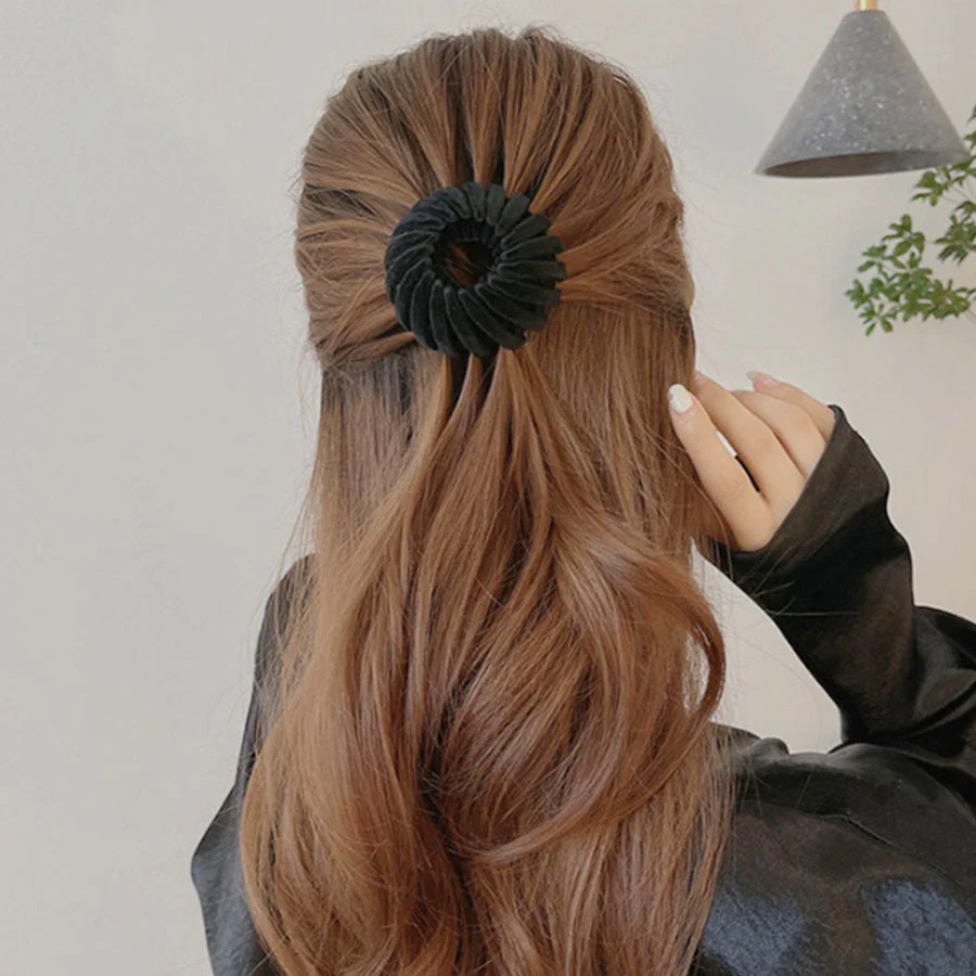 (ワインレッド)ヘアゴム ヘアクリップ ポニーリング 団子 シュシュ ヘアアクセサリー かわいい オシャレ 髪飾り