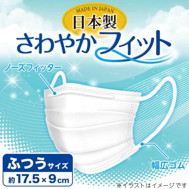 日本製 さわやかフィット 不織布マスク ふつう 個包装 60枚入×2個　120枚