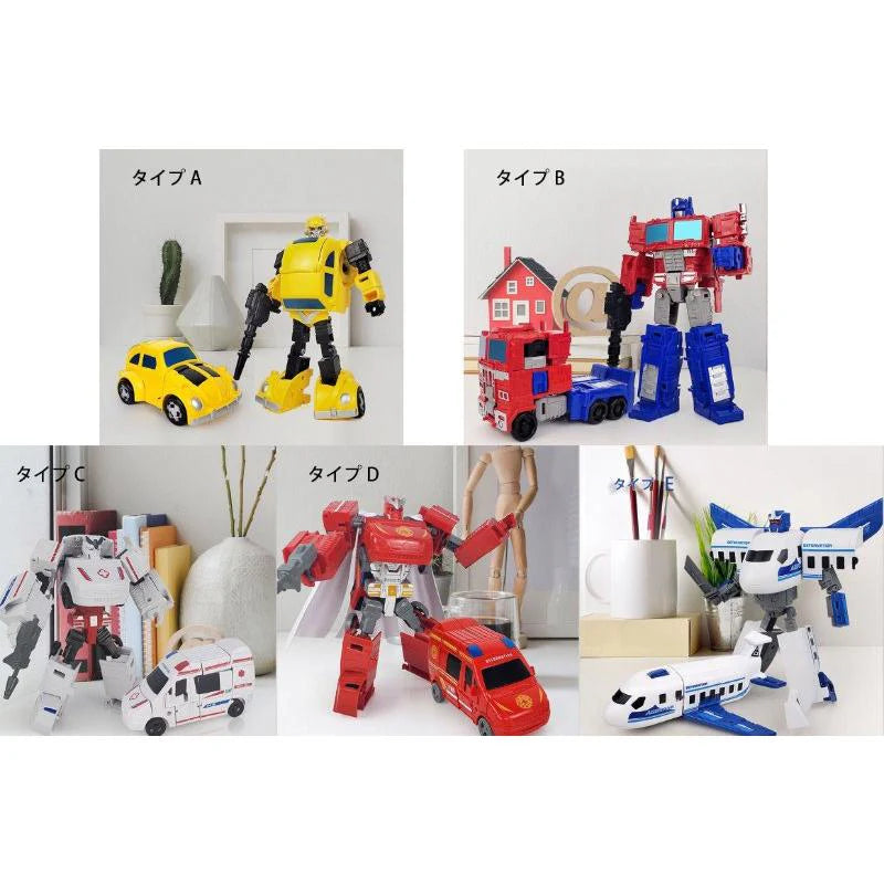 ロボット おもちゃ プレゼント 5タイプ 車 変身 車マン w499B(Bタイプ)