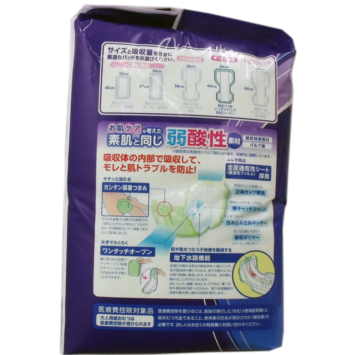 白十字 サルバ 朝まで1枚ぐっすりパッド 夜用スーパー 約7回分吸収 男女共用 22枚入り X3パック