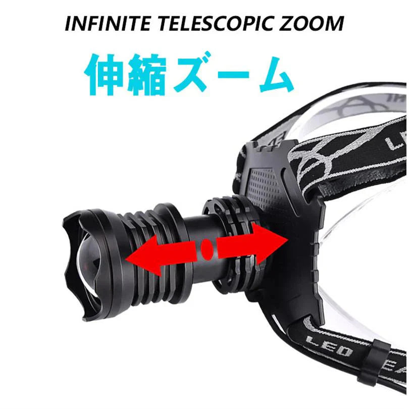 即納商品 ヘッドライト LED 充電式 ヘッドライト 釣り 作業 史上最強ルーメン 最高輝度 充電式 残量表示