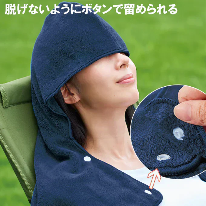 【カラーランダム】肩ウォーマー フード付き 肩当て ボタン留め あったか 軽量 やわらかい 就寝時 冷房対策 袖なし 肩冷え対策 部屋着 肩保温 グッズ 男女兼用 ルームウェア 羽織り 着脱簡単 ショルダーウォーマー 寝冷え対策 クーラー対策 冷え性対策 夏用肩当て 肩用ブランケット シンプルデザイン