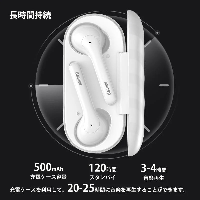 ブルートゥース イヤホン ワイヤレスイヤホン Bluetooth 5.0 自動ペアリング 両耳 IPX7防水 w054A(ホワイト)