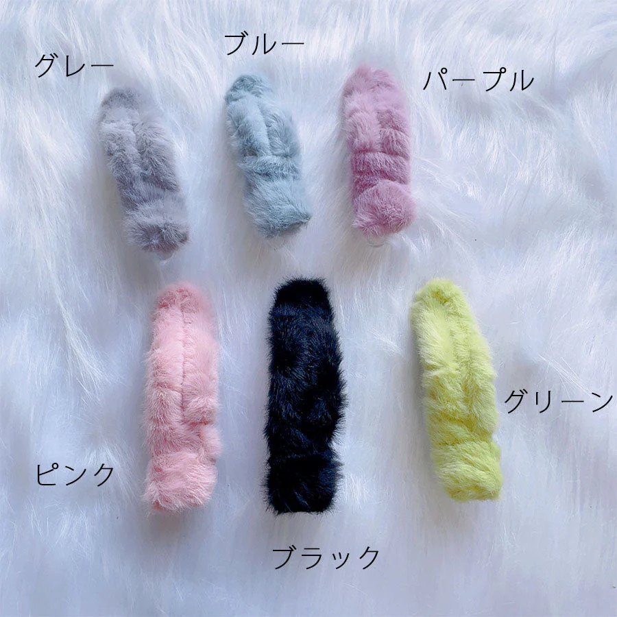 (グリーン)もこもこヘアピン 大きめ　ヘアクリップ　韓国風　ヘアアクセサリー　かわいい　オシャレ　髪飾り パーティー飾り 上品