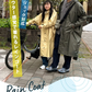 【クリームベージュL】サイクルドルマンレインコート